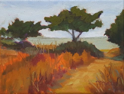 "Sunset Path to the Beach" by Peggy Powers, oil